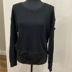 Splendid Black Waffle Knit Top
